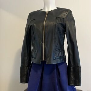 Hugo Boss ladies soft buttery leather jacket excellent condition size 4/small